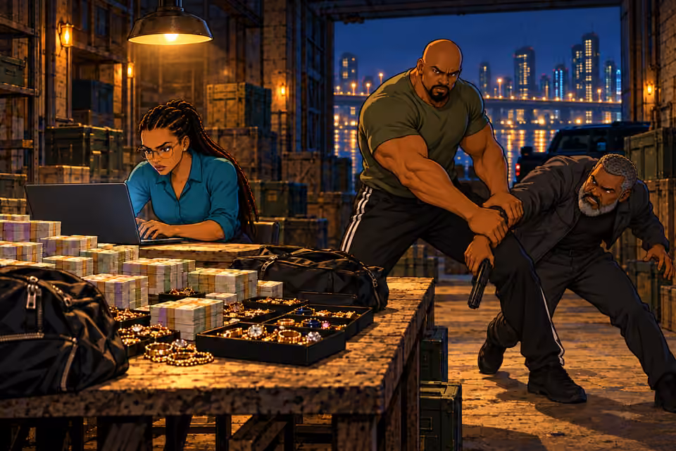 Amina disrupts communications as Musa overpowers a gunman.