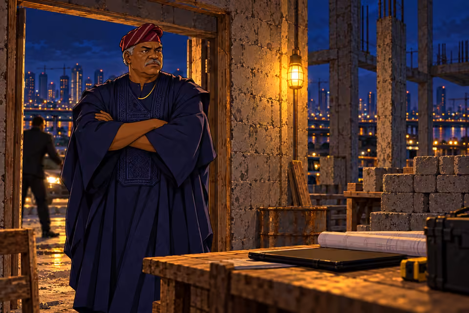 Olumide watches the fight with cold detachment.