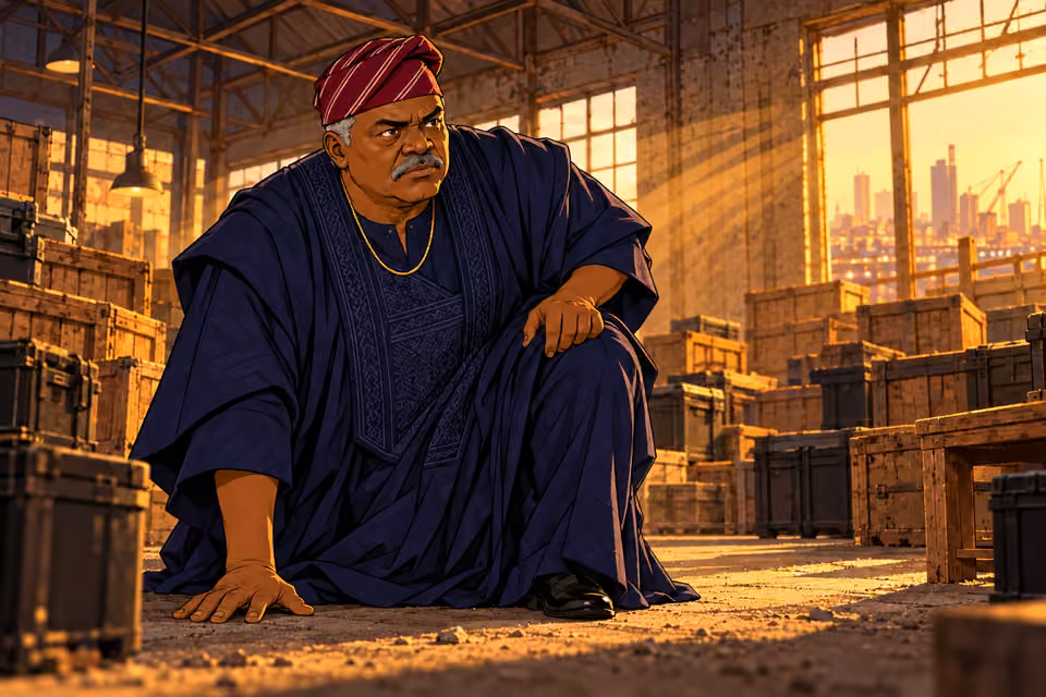 Olumide struggles to rise.