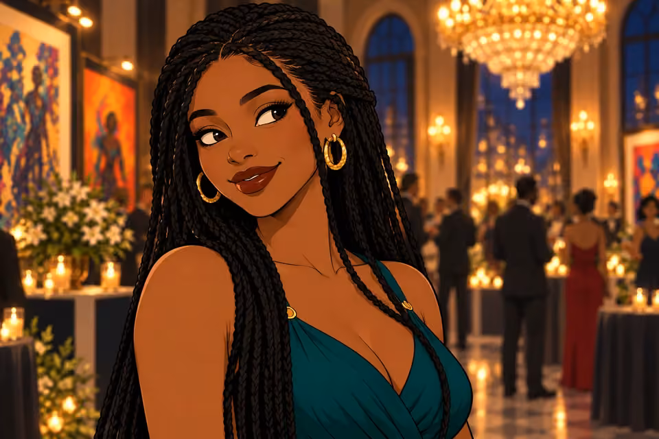 Amara remains composed despite the commotion around her.