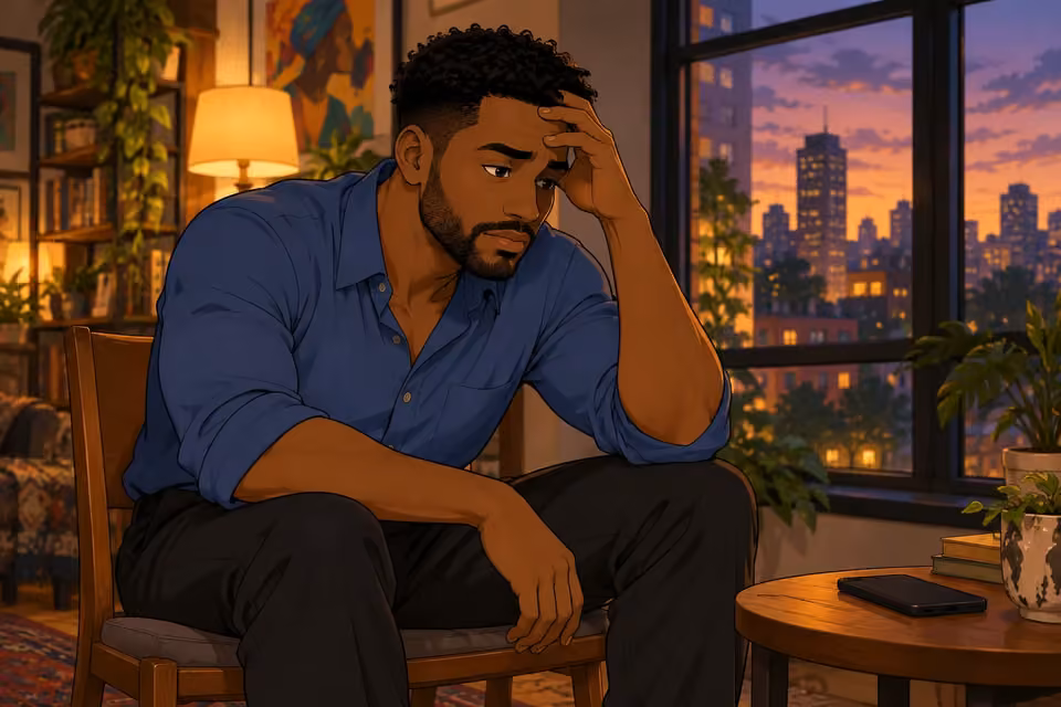 Alone after seeing Amara, Shina wonders whether he is escaping into another distraction.