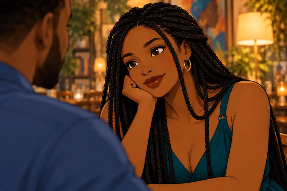 Amara listens to Shina with steady, compassionate attention.