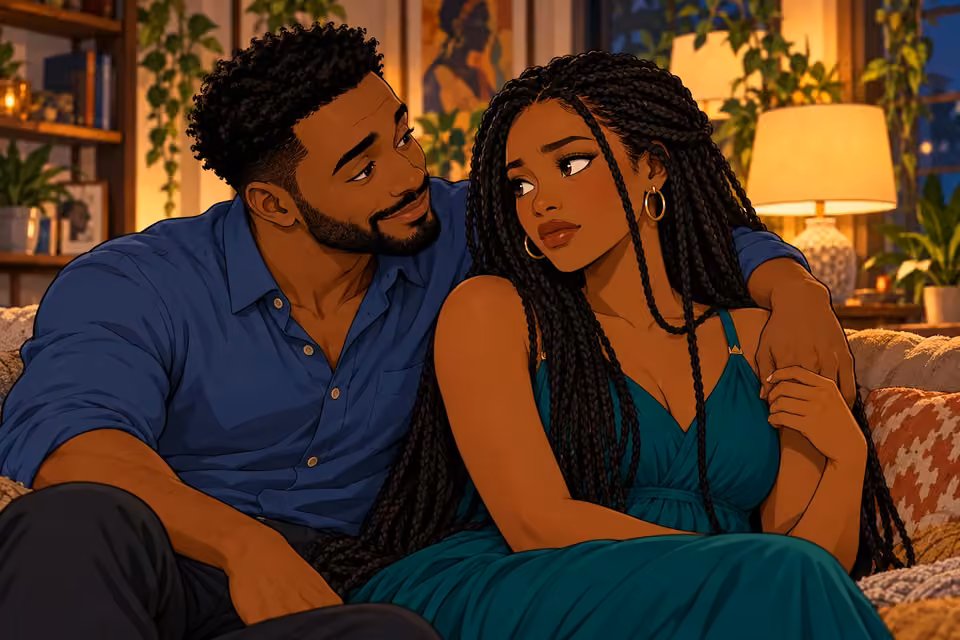 Amara accepts Shina’s embrace while keeping part of herself guarded.