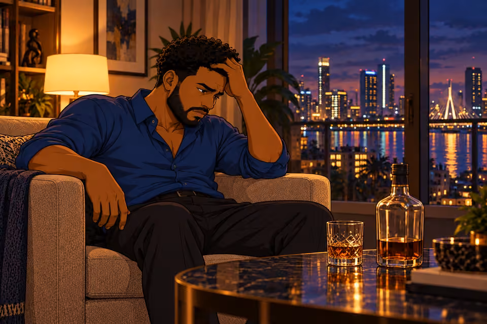 Shina falls back on drinking to numb his distress.