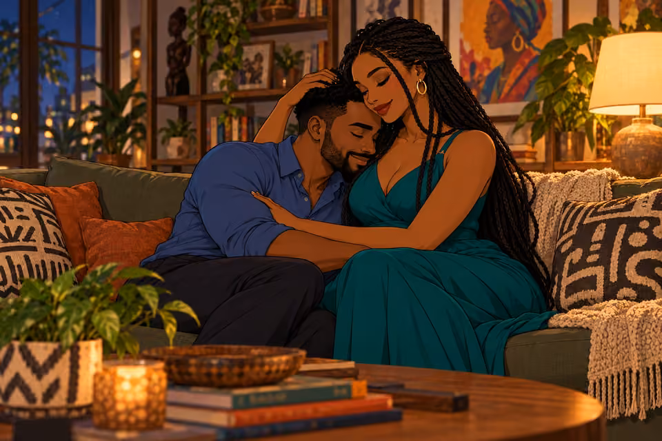 Shina lets himself be vulnerable in Amara’s embrace.