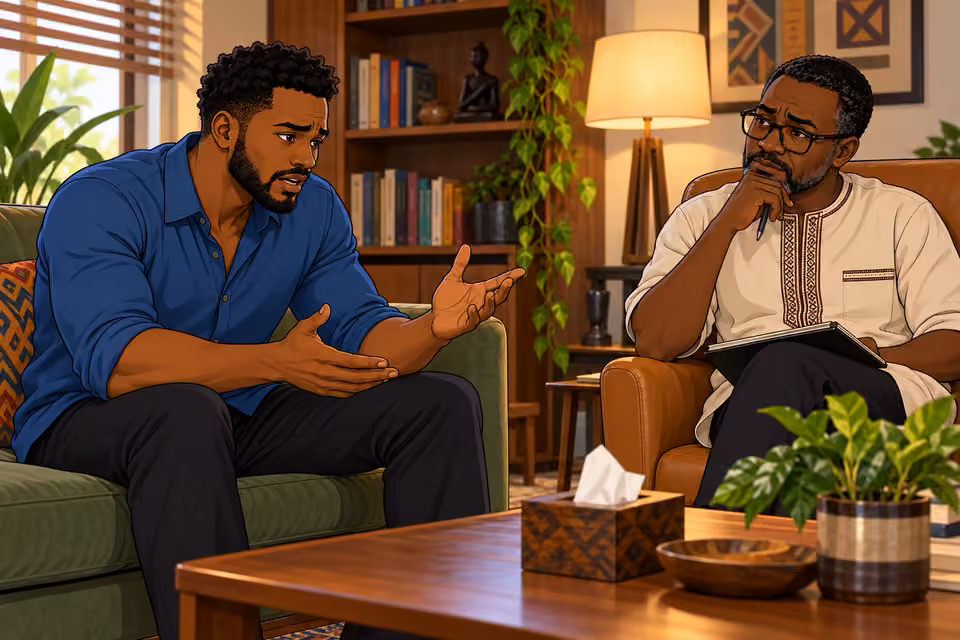 Shina talks in therapy about the reactions he still struggles to control.