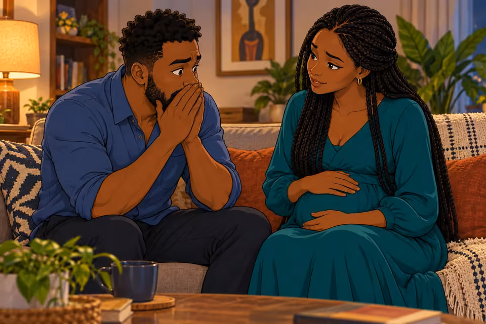 Amara tells Shina that she is pregnant.