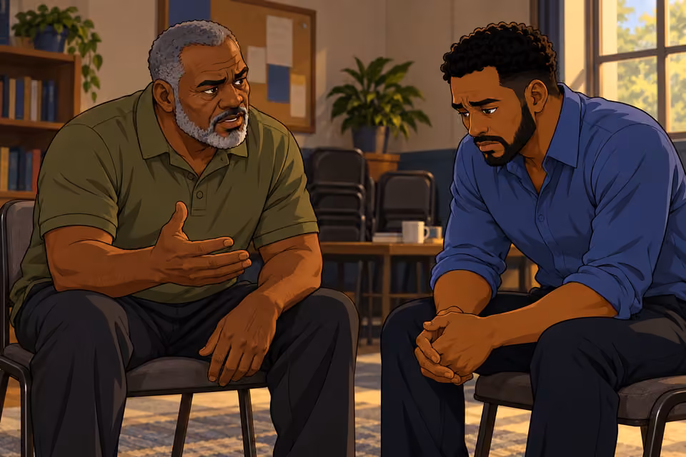Shina’s sponsor challenges the excuses behind his choices.