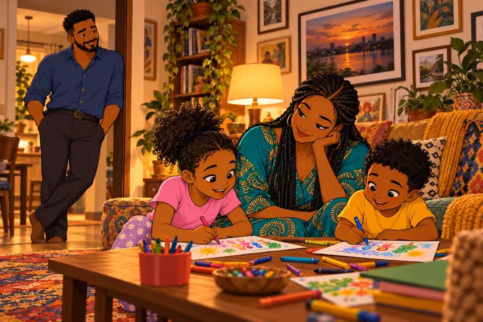 Shina looks at the imperfect, loving life his family has built.