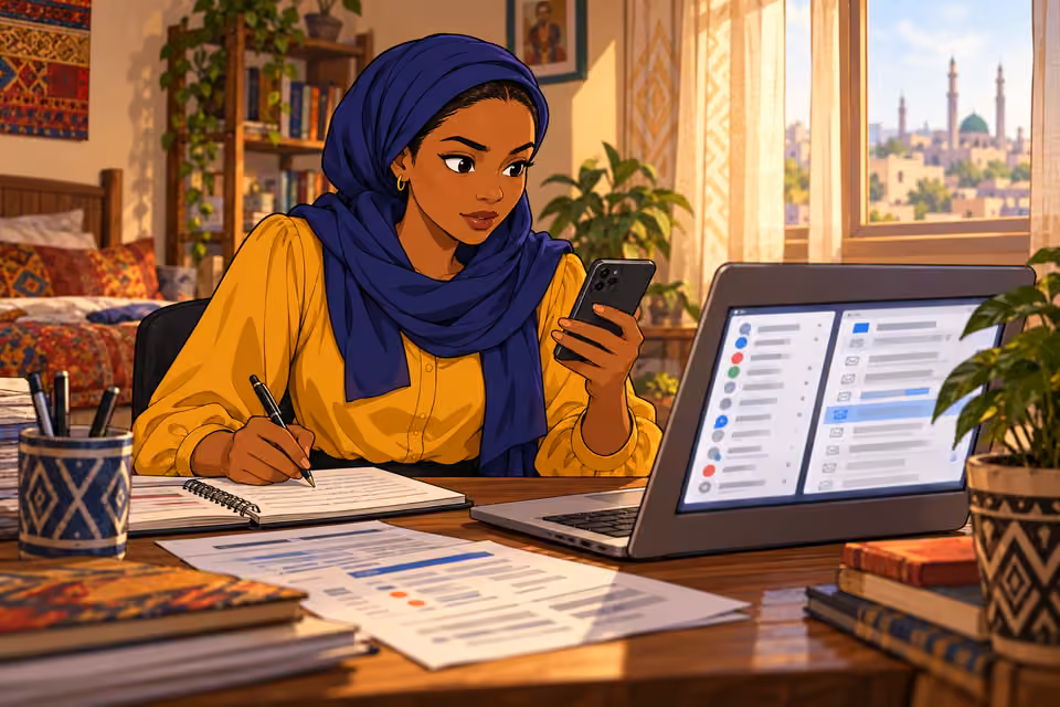 Fatima compares Ibrahim’s phone records and messages.