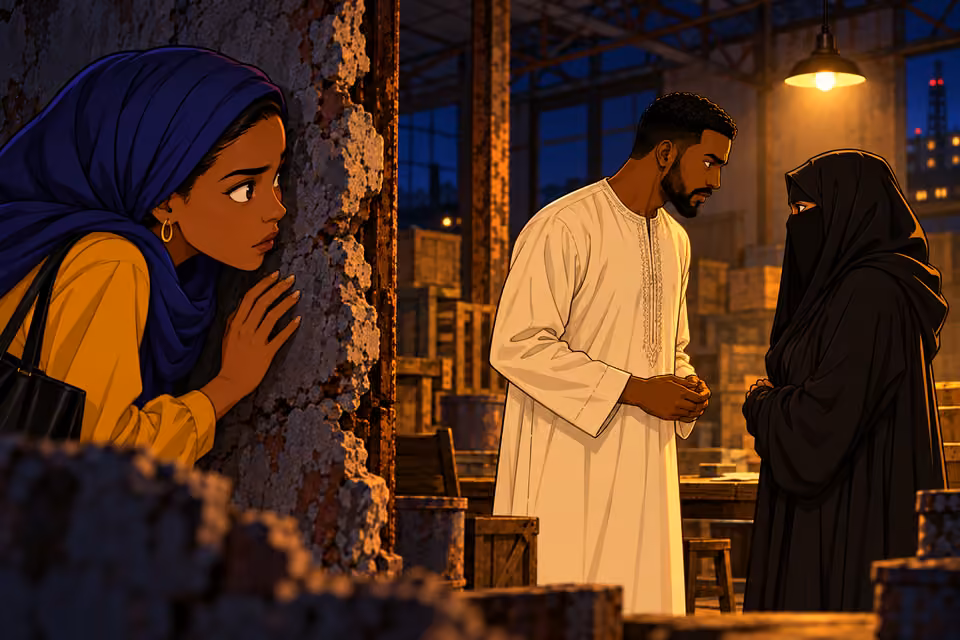 Ibrahim quietly agrees to the veiled woman’s orders.