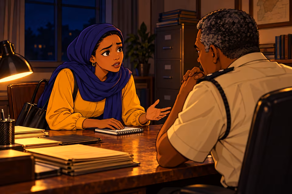 Fatima tells Bako that her husband is involved in something terrible.