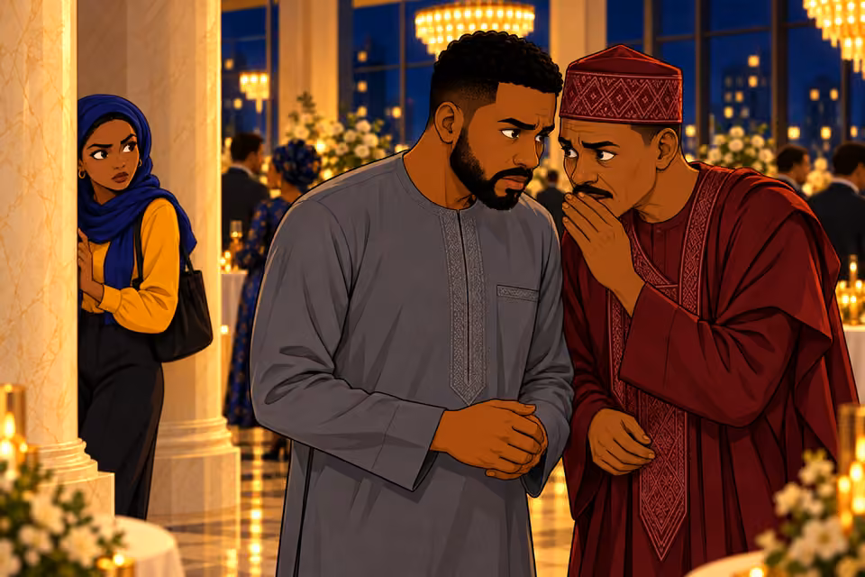 The official whispers a coded message to Ibrahim.