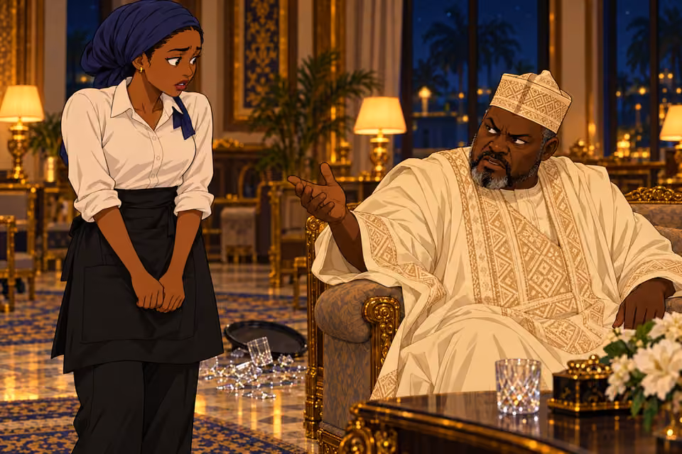 Tanko regards Fatima with suspicion and dismisses her serving skills.