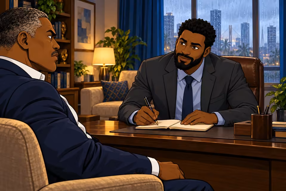 Marcus promises to help and asks when they can begin.