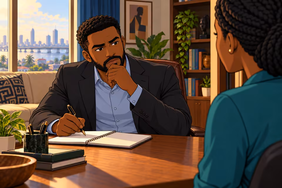 Marcus frowns as he questions Ada about the visitors.
