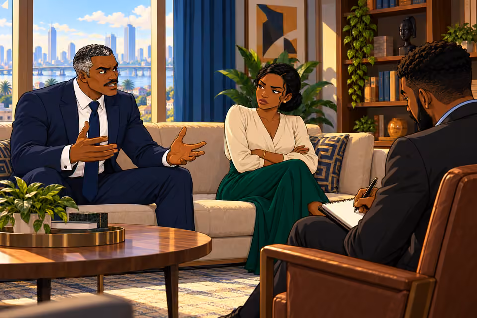 Marcus takes notes while Victor dominates the conversation.