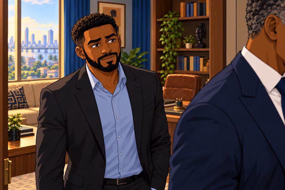 Marcus forces a grateful smile at Victor.