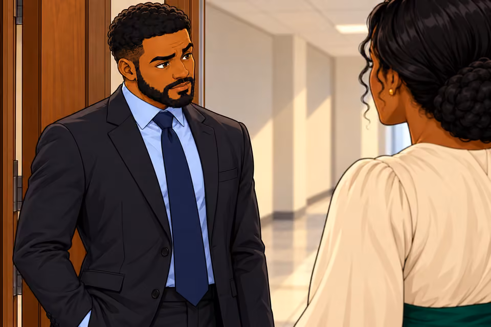 Marcus raises an eyebrow at Claire’s request.
