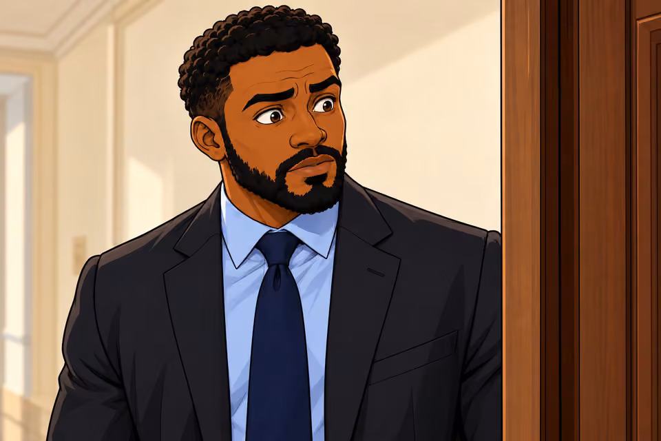 Marcus struggles to conceal his shock at Claire’s offer.
