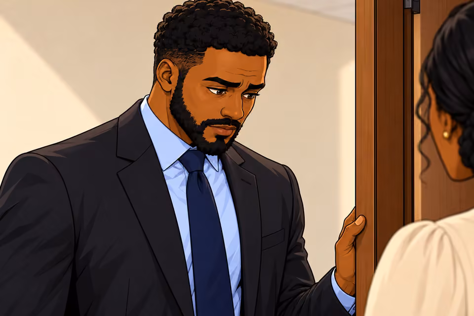 Marcus hesitates as he weighs Claire’s proposal.