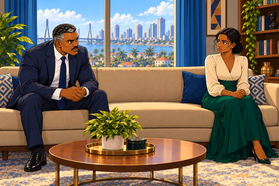Victor leans toward Claire and challenges her sense of victimhood.