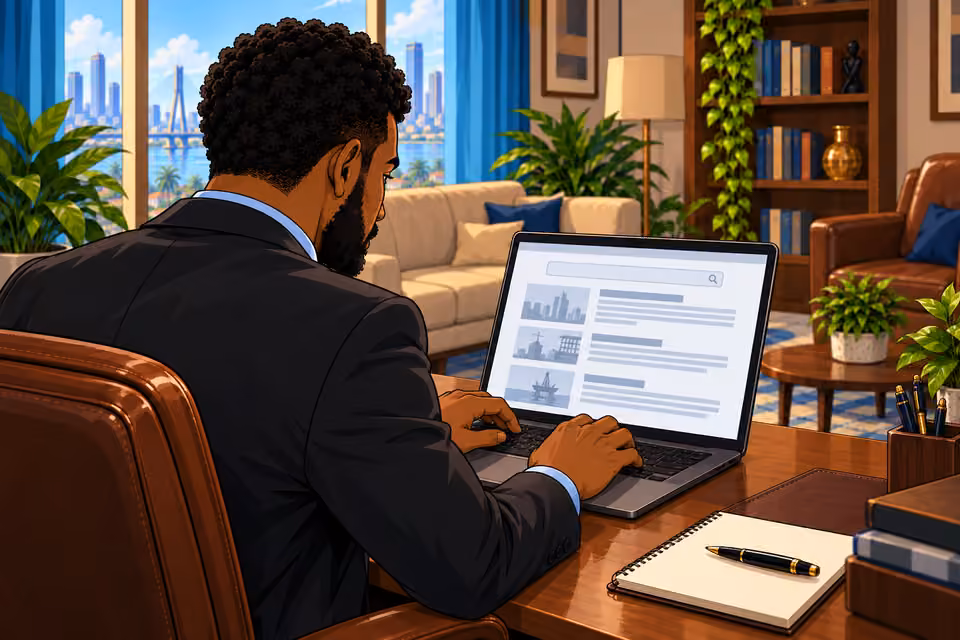 Marcus begins researching Victor on his laptop.