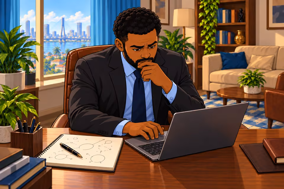 Marcus changes his search after finding little about the company.