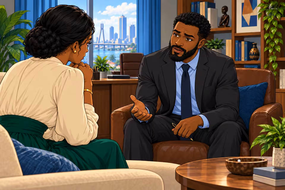 Marcus gently prompts Claire to finish her thought.