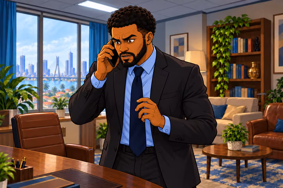 Marcus hears Baba Jide reveal knowledge of his investigation.