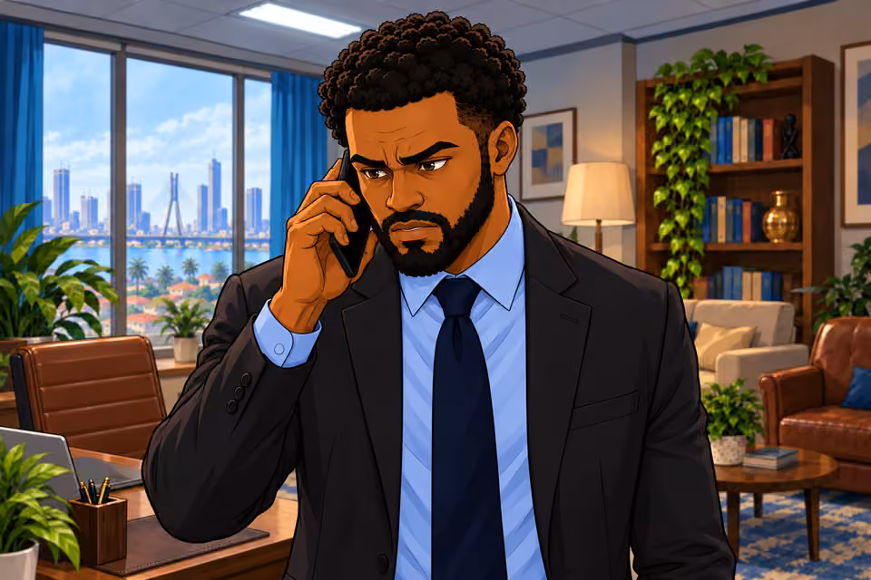 Marcus absorbs Baba Jide’s warning about Victor.