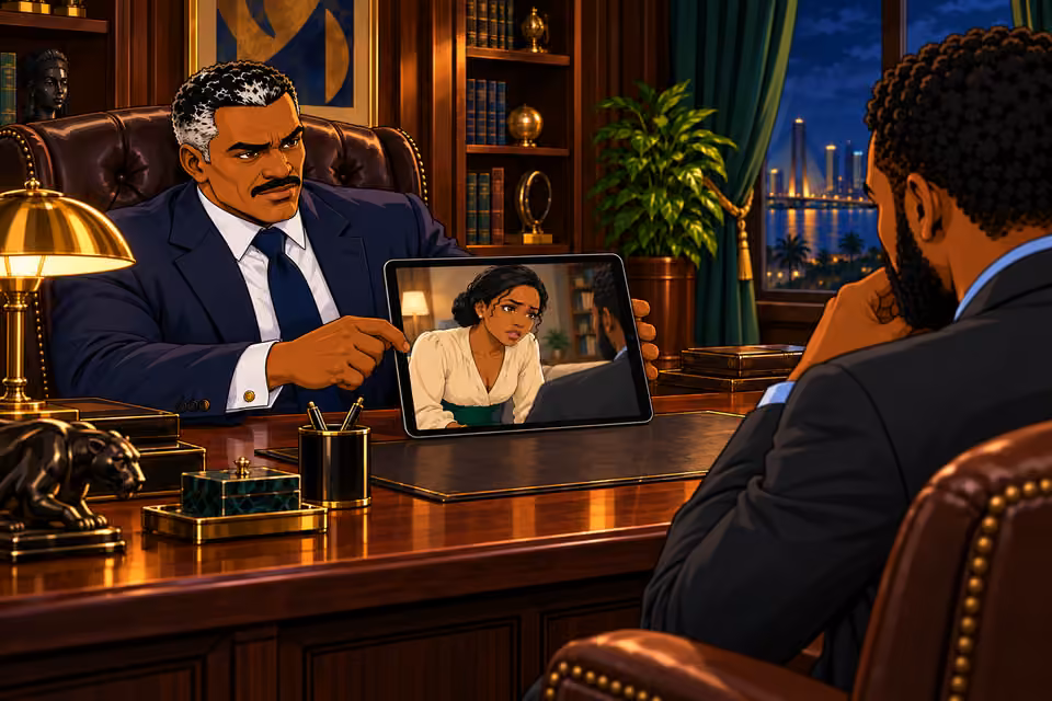 Marcus watches the recording of Claire’s urgent proposal.