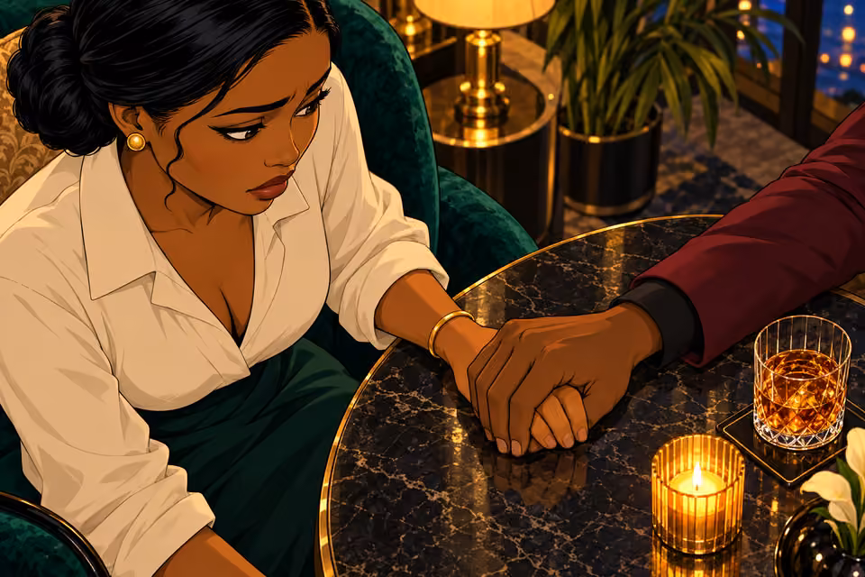 Claire studies their joined hands with growing doubt.