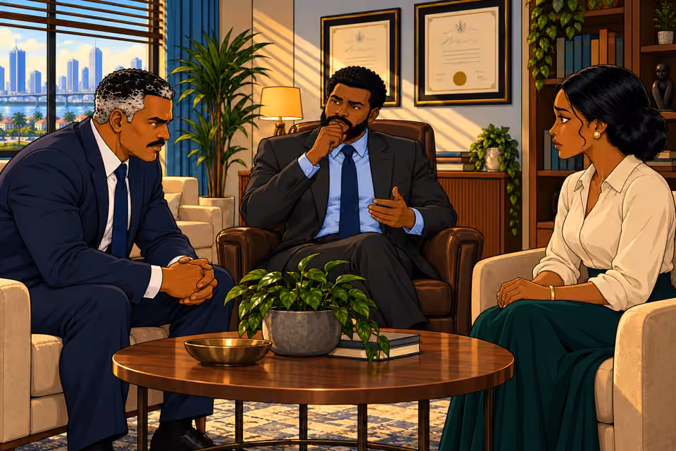 Marcus opens a tense session with Victor and Claire.