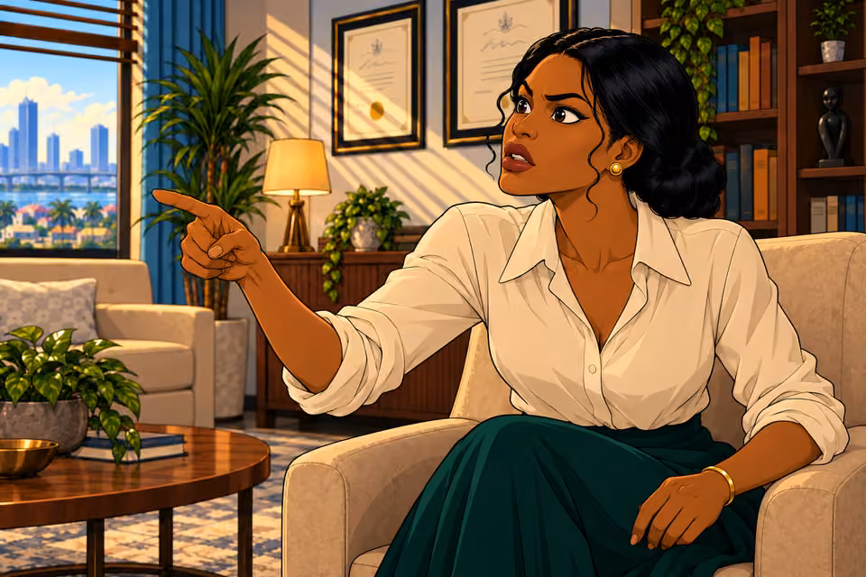 Claire challenges Victor about his own affairs.