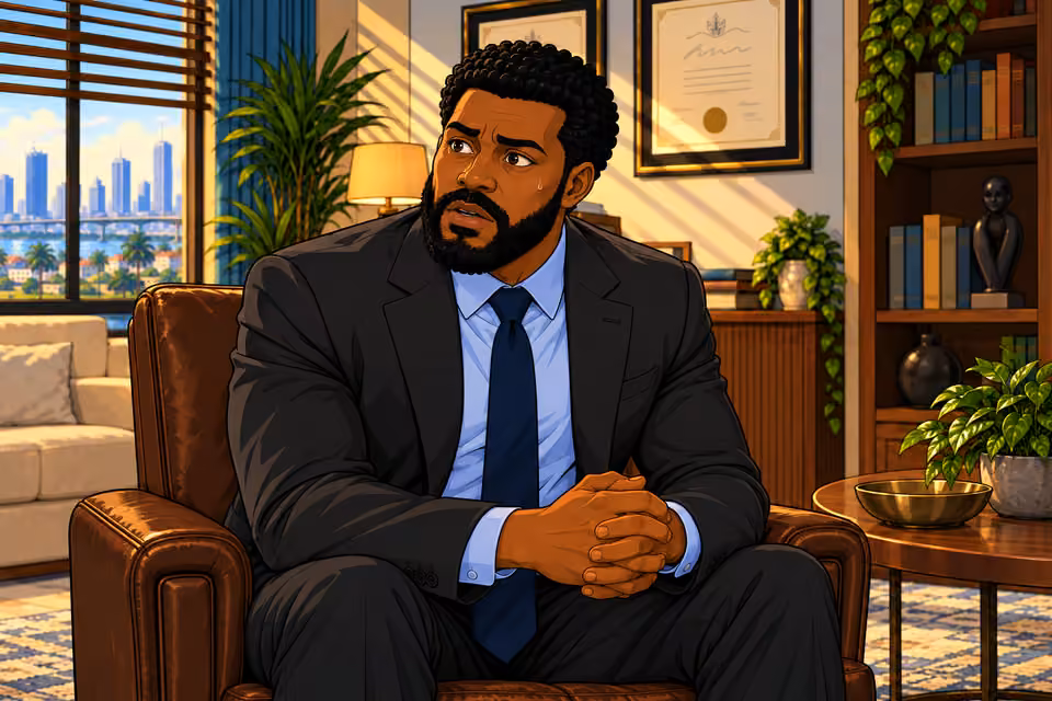 Marcus falters under Victor’s accusation.