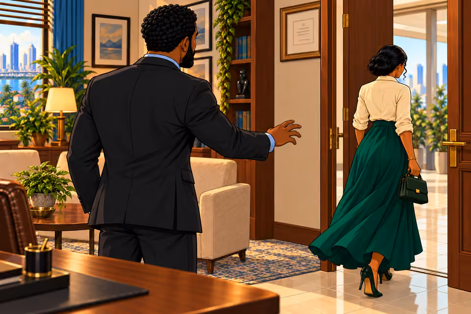 Marcus watches Claire leave.