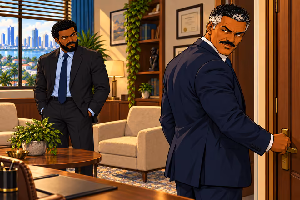 Victor gives Marcus a final warning before leaving.