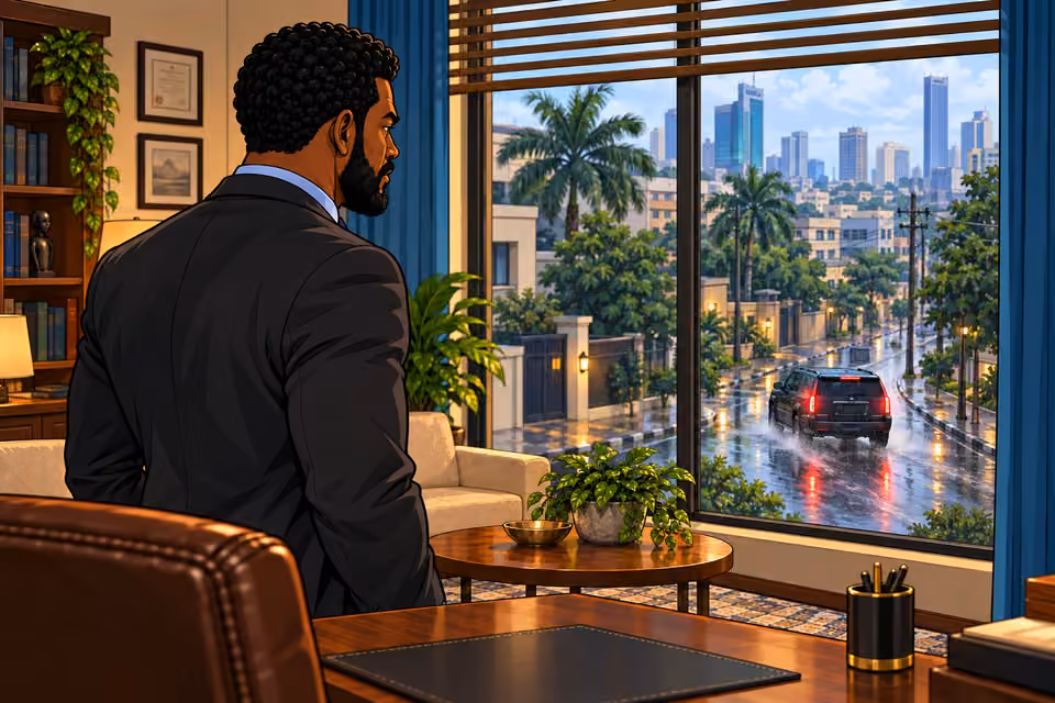 Marcus watches the black SUV drive away.