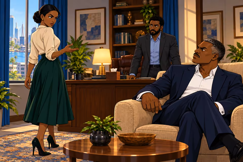 Claire stands and exposes Victor’s hidden financial dealings.