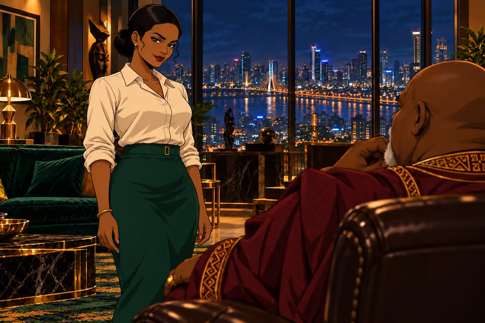 Claire tells Baba Jide that she can give him leverage.