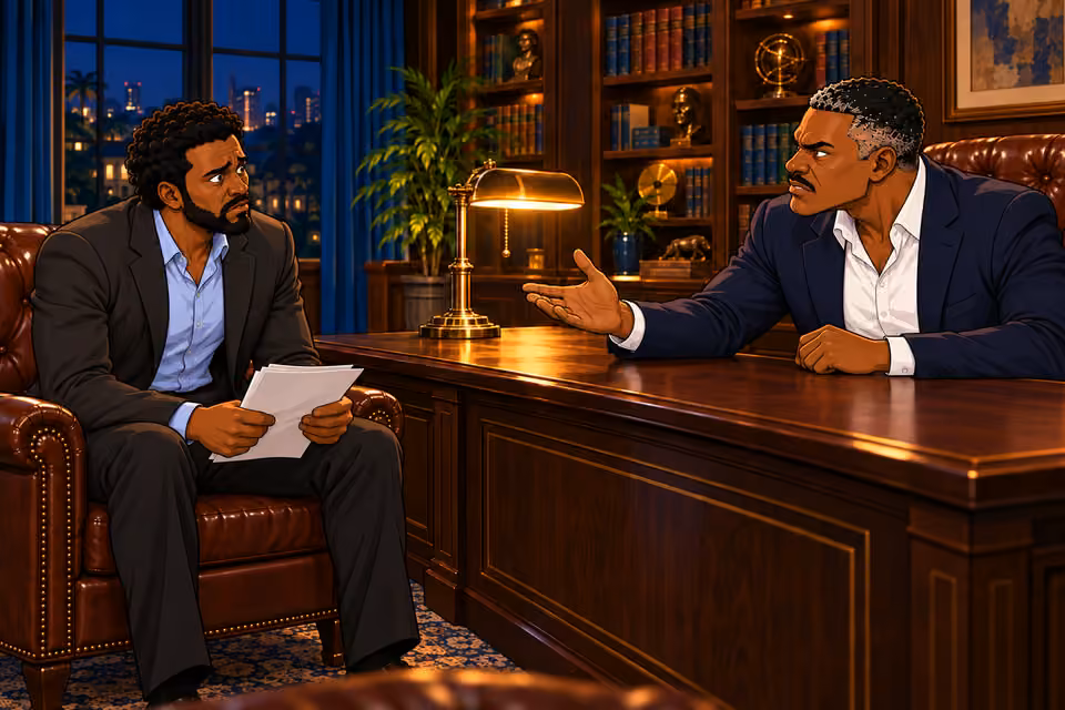 Victor forces Marcus to choose between cooperation and danger.