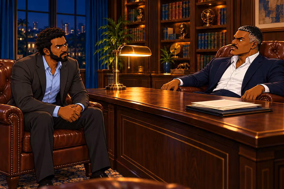 Victor instructs Marcus to keep playing both sides.