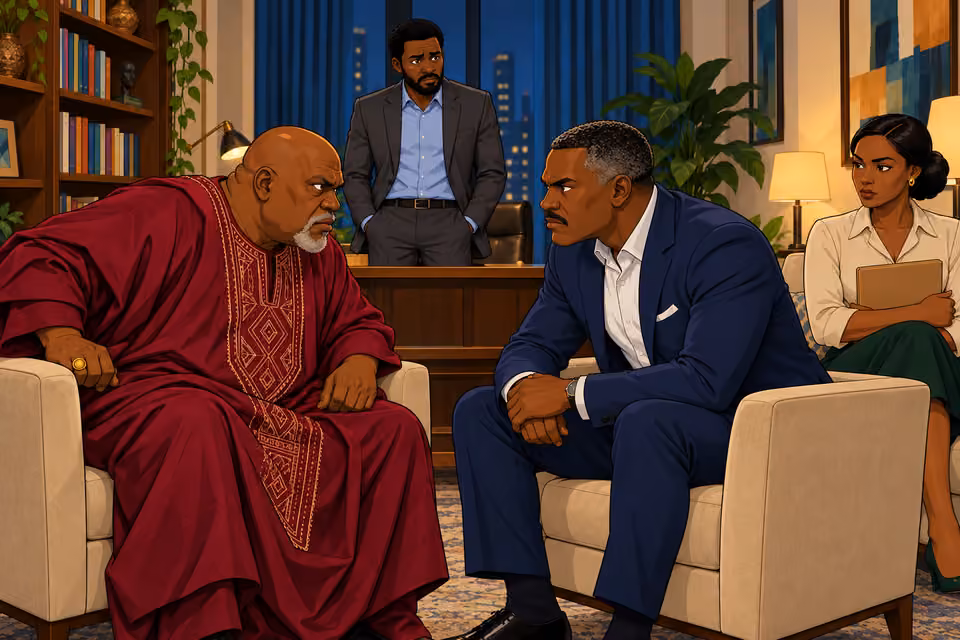 Baba Jide tells Victor he has much to answer for.