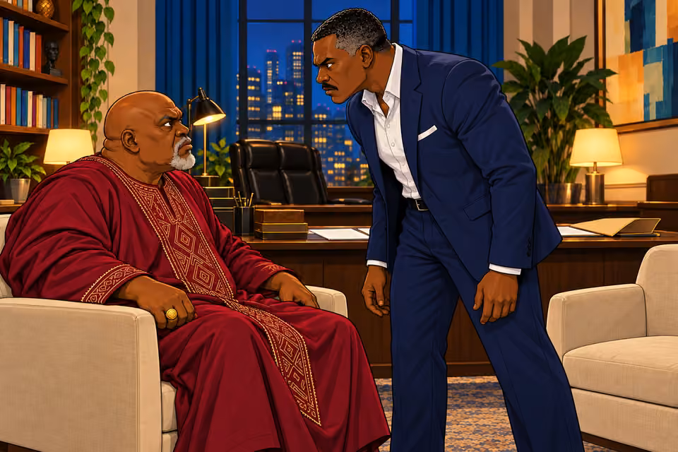 Victor rises and steps close to Baba Jide.