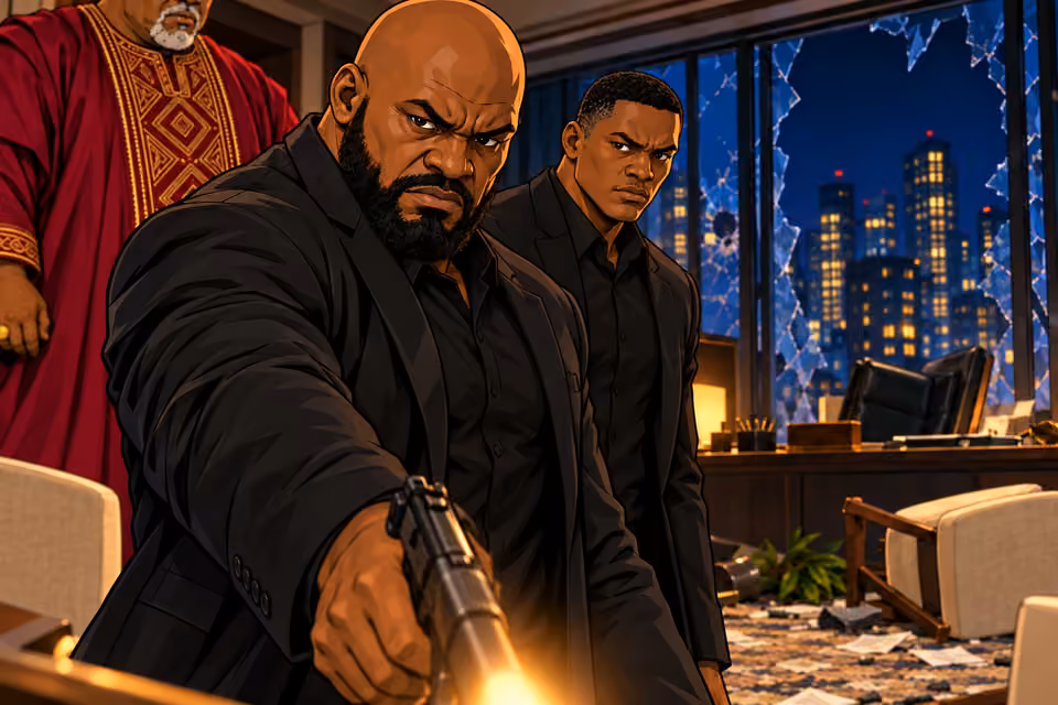 An enforcer ends Victor’s resistance with a final shot off-screen.