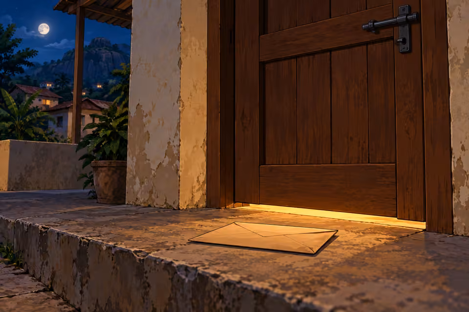 A nameless envelope is left outside Marcus’s door.