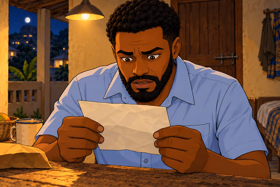 The note threatens Marcus if he breaks his silence.