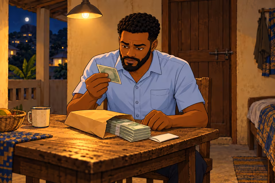 Marcus checks the money and realizes the threat is real.