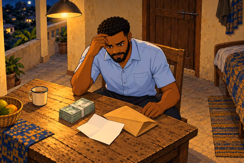 Marcus cannot tell whether the money is a payment, test or warning.